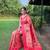 Traditional pink paithani saree with vibrant floral motifs