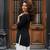 Black color rayon fabric ethnic office wear short kurti