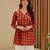 Orange color delta silk fabric ethnic office wear short kurti