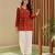 Orange color delta silk fabric ethnic office wear short kurti
