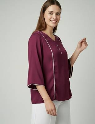 Purple color delta silk fabric ethnic office wear short kurti 4
