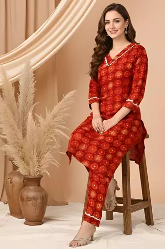 Purple color delta silk fabric ethnic office wear short kurti
