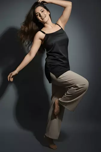 Black color lycra fabric beautiful rich formal looks short kurti for office girls