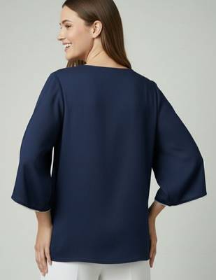 Blue color delta silk fabric ethnic office wear short kurti 2