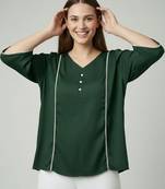 Green color delta silk fabric ethnic office wear short kurti