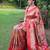 Traditional wine paithani saree with vibrant floral motifs