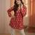 Red color cotton   fabric beautiful rich formal looks short kurti for office girls