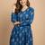 Blue color cotton fabric beautiful rich formal looks short kurti for office girls