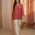 Red color cotton   fabric beautiful rich formal looks short kurti for office girls