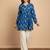 Blue color cotton fabric beautiful rich formal looks short kurti for office girls