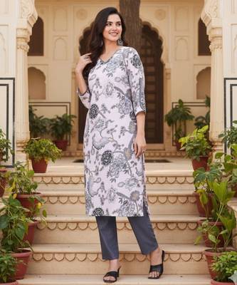 Off white color rayon fabric beautiful rich formal looks short kurti for office girls 4