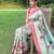 Traditional sky blue slk blend saree with vibrant floral motifs