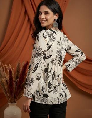 Black color beautiful sophisticated graceful formal short kurta for girls 2