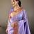 Lavender color silk blend saree with rich contrast weaving pallu & border and beautiful buttis