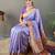 Lavender color silk blend saree with rich contrast weaving pallu & border and beautiful buttis
