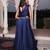 Blue Color Stylish Rangoli Silk Fabric Thread Embroidery Work Lehenga Set
