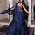 Blue Color Stylish Rangoli Silk Fabric Thread Embroidery Work Lehenga Set