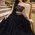 Black Color Stylish Rangoli Silk Fabric Thread Embroidery Work Lehenga Set