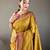 Musterd color paithani silk blend saree with rich contrast weaving pallu & border and beautiful buttis