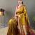 Musterd color paithani silk blend saree with rich contrast weaving pallu & border and beautiful buttis