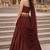 Dark Brown Color Stylish Rangoli Silk Fabric Thread Embroidery Work Lehenga Set
