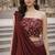 Dark Brown Color Stylish Rangoli Silk Fabric Thread Embroidery Work Lehenga Set