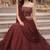 Dark Brown Color Stylish Rangoli Silk Fabric Thread Embroidery Work Lehenga Set