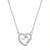 925 Sterling Silver Double Heart Pendant  Necklace Set , Romantic Jewelry Gift for Women
