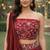 Maroon Color Stylish Rangoli Silk Fabric Thread Embroidery Work Lehenga Set