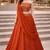 Orange Color Stylish Rangoli Silk Fabric Thread Embroidery Work Lehenga Set