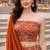 Orange Color Stylish Rangoli Silk Fabric Thread Embroidery Work Lehenga Set
