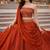 Orange Color Stylish Rangoli Silk Fabric Thread Embroidery Work Lehenga Set