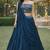 Rama Color Stylish Rangoli Silk Fabric Thread Embroidery Work Lehenga Set