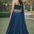 Rama Color Stylish Rangoli Silk Fabric Thread Embroidery Work Lehenga Set