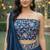 Rama Color Stylish Rangoli Silk Fabric Thread Embroidery Work Lehenga Set