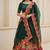 Green Color Taffeta Silk Girlie Partywear Lehenga Choli For Girls