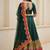 Green Color Taffeta Silk Girlie Partywear Lehenga Choli For Girls