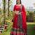 Red Color Taffeta Silk Girlie Partywear Lehenga Choli For Girls