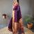 Wine color silk blend saree with rich contrast weaving pallu & border and beautiful buttis
