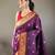 Wine color silk blend saree with rich contrast weaving pallu & border and beautiful buttis