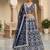 Navy Blue Color Net Girlie Partywear Lehenga Choli For Girls