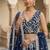 Navy Blue Color Net Girlie Partywear Lehenga Choli For Girls