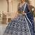 Navy Blue Color Net Girlie Partywear Lehenga Choli For Girls