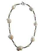 Women'S Freashwater Pearl And Pyrite Beads 18" Necklace