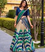 Blue Color Smart And Girlie Tussar Silk Lehenga Choli For Festive Looks