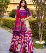 Purple Color Smart And Girlie Tussar Silk Lehenga Choli For Festive Looks