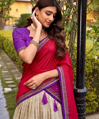 Purple Color Smart And Girlie Tussar Silk Lehenga Choli For Festive Looks 2