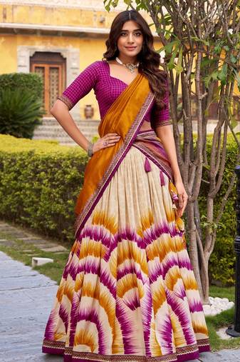 Wine Color Smart And Girlie Tussar Silk Lehenga Choli For Festive Looks