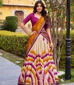 Wine Color Smart And Girlie Tussar Silk Lehenga Choli For Festive Looks