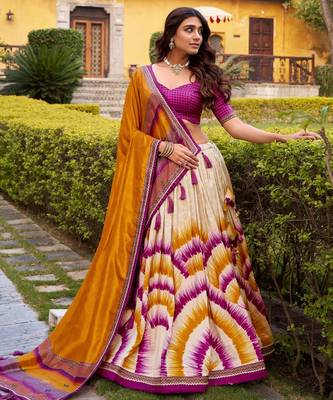 Wine Color Smart And Girlie Tussar Silk Lehenga Choli For Festive Looks 3